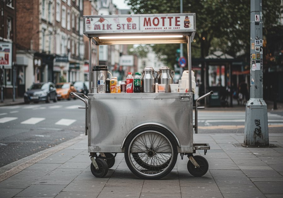 xe bán trà sữa lưu động